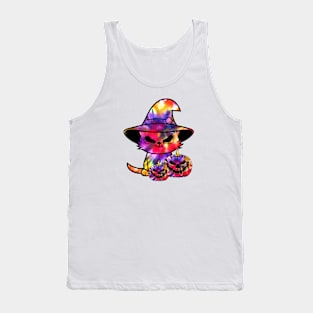 Halloween Pumpkin Cat Tank Top